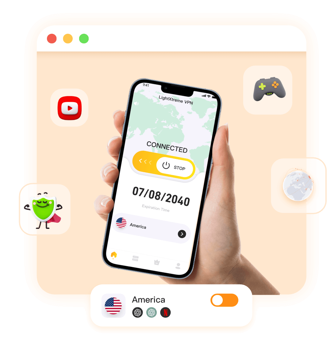 Подключение в один клик для неограниченного серфинга с LightXtreme VPN