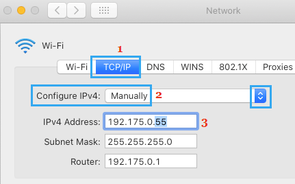 MacでIPアドレスを変更する